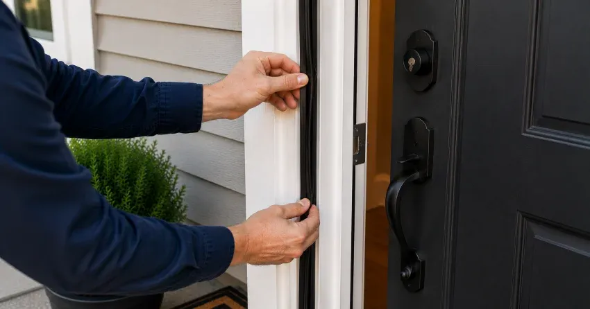 technician performing light test on door seal in Pine Valley, Vaughan