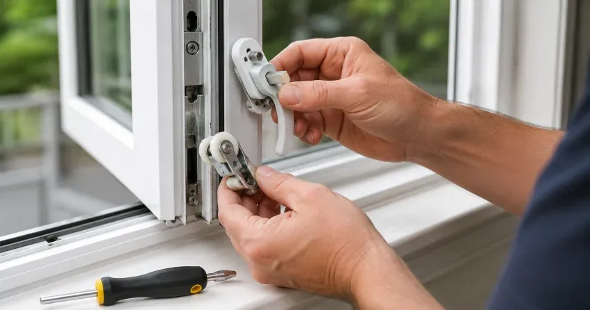 technician performing broken window repair Beverley Glen, Vaughan on a sliding window