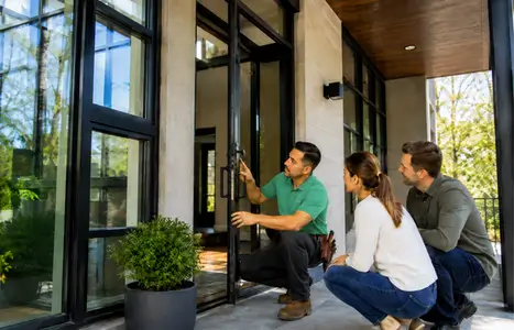 Modern home exterior with floor-to-ceiling windows by Windows & Doors Vaughan